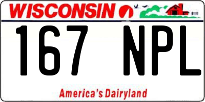 WI license plate 167NPL
