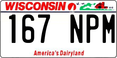 WI license plate 167NPM
