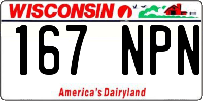 WI license plate 167NPN