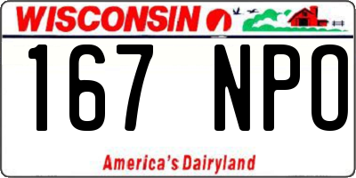 WI license plate 167NPO