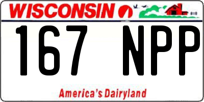 WI license plate 167NPP