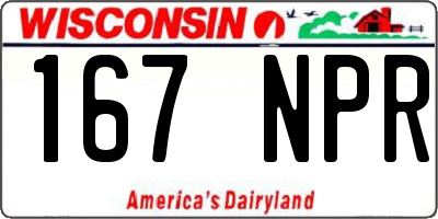 WI license plate 167NPR