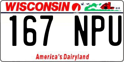 WI license plate 167NPU