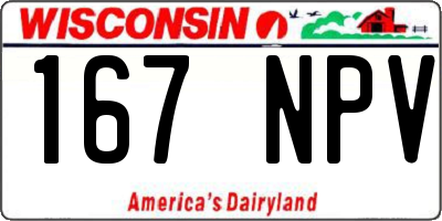 WI license plate 167NPV