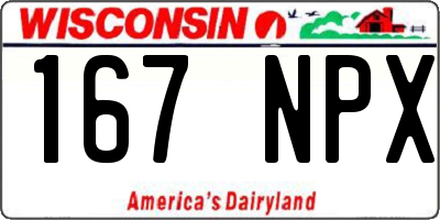 WI license plate 167NPX