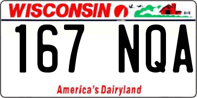 WI license plate 167NQA