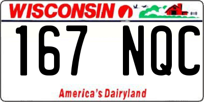 WI license plate 167NQC