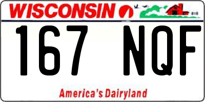 WI license plate 167NQF