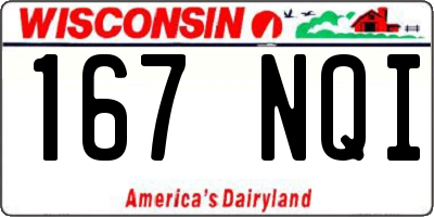 WI license plate 167NQI