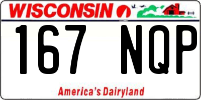 WI license plate 167NQP