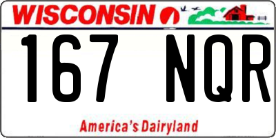 WI license plate 167NQR