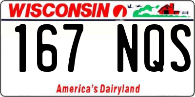 WI license plate 167NQS