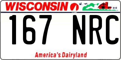 WI license plate 167NRC