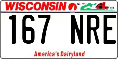 WI license plate 167NRE