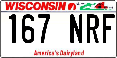 WI license plate 167NRF