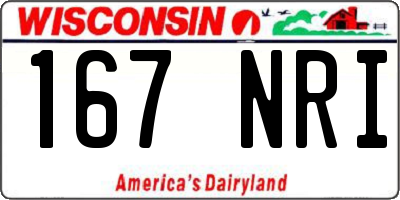 WI license plate 167NRI