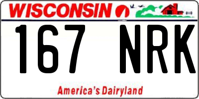 WI license plate 167NRK