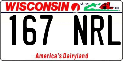 WI license plate 167NRL