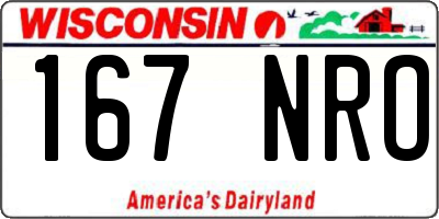 WI license plate 167NRO
