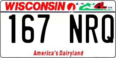 WI license plate 167NRQ