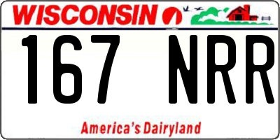 WI license plate 167NRR