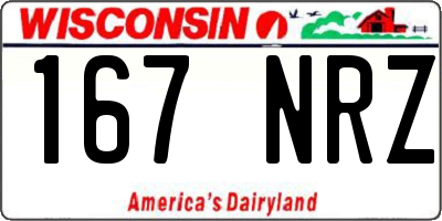 WI license plate 167NRZ