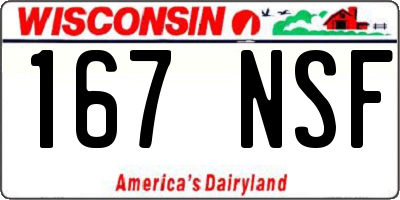 WI license plate 167NSF