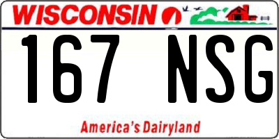 WI license plate 167NSG