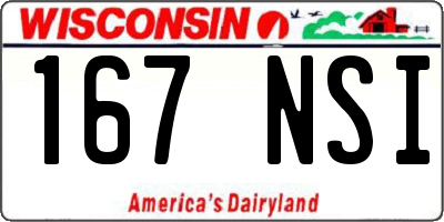 WI license plate 167NSI