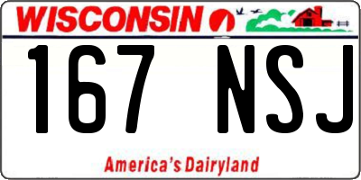 WI license plate 167NSJ