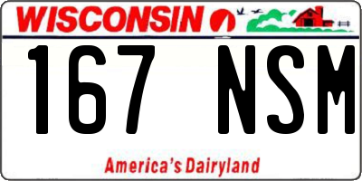 WI license plate 167NSM