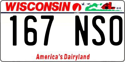 WI license plate 167NSO