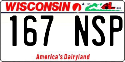 WI license plate 167NSP