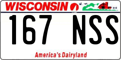WI license plate 167NSS
