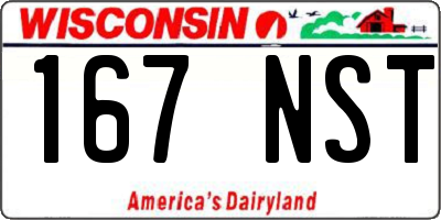 WI license plate 167NST