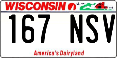 WI license plate 167NSV