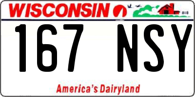 WI license plate 167NSY