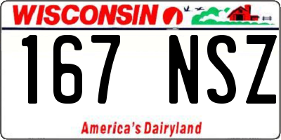 WI license plate 167NSZ