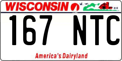 WI license plate 167NTC