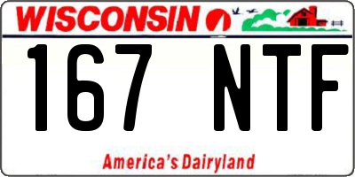 WI license plate 167NTF