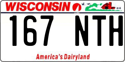 WI license plate 167NTH