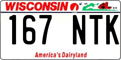 WI license plate 167NTK