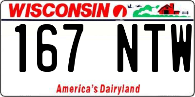 WI license plate 167NTW