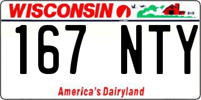 WI license plate 167NTY