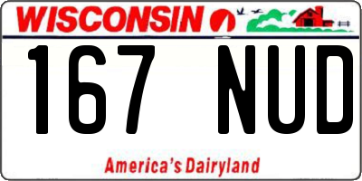 WI license plate 167NUD