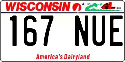 WI license plate 167NUE