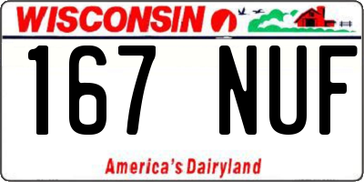 WI license plate 167NUF