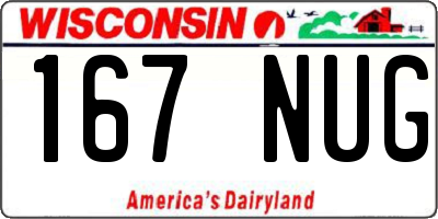 WI license plate 167NUG