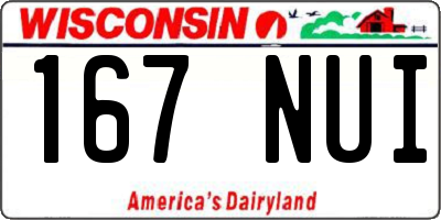 WI license plate 167NUI