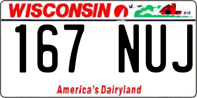 WI license plate 167NUJ